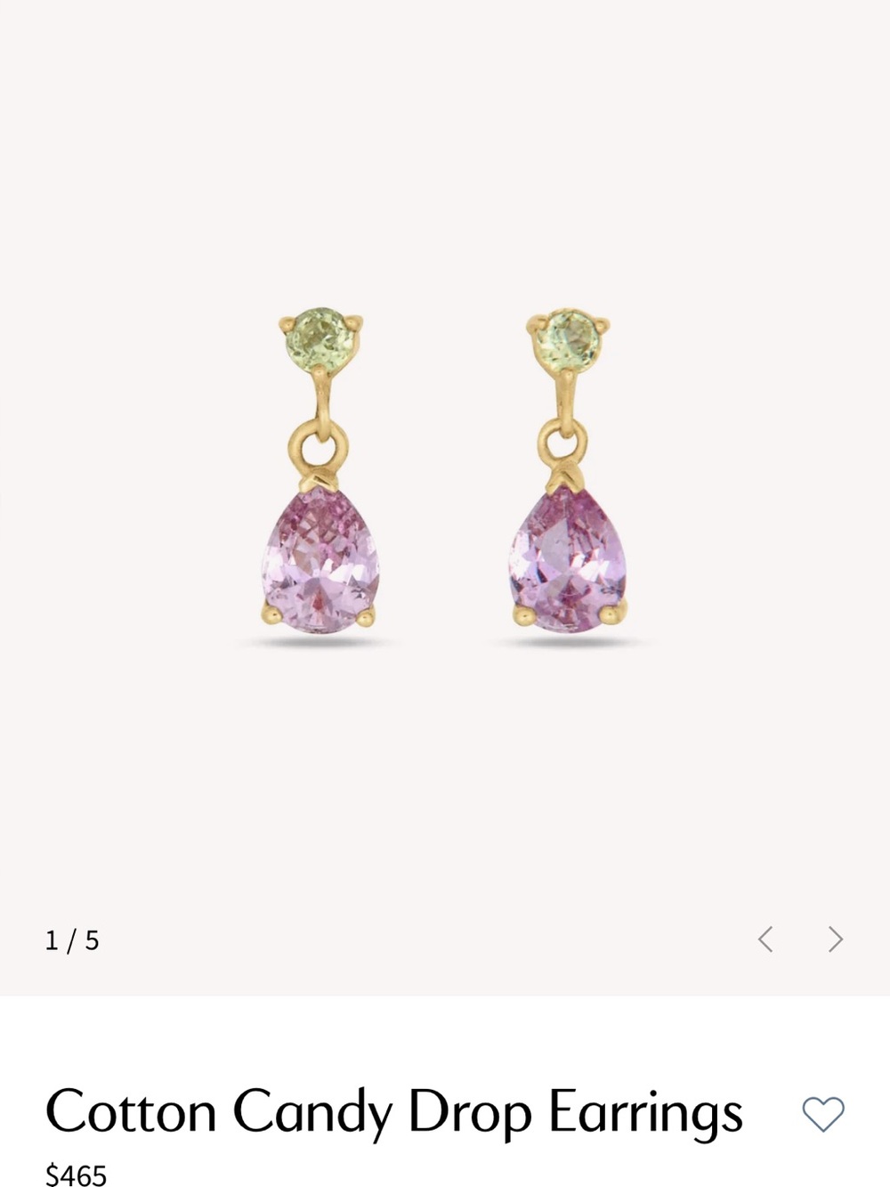 SINGLE cotton candy drop earring